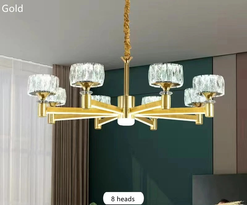 Amjed - Modern Gold Crystal Round Ceiling Chandelier