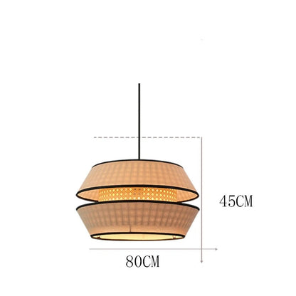 Heredia - Handmade Fabric Wicker Round Pendant Ceiling Light