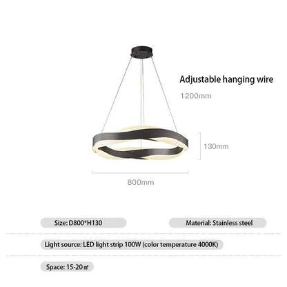 Odin - Gold Round Modern Wave Hanging Ceiling Light Chandelier
