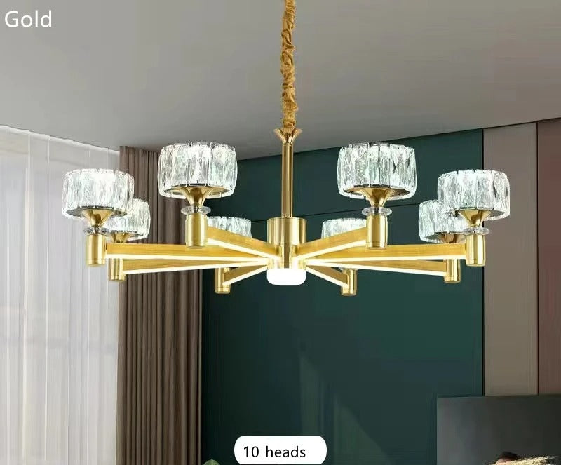 Amjed - Modern Gold Crystal Round Ceiling Chandelier
