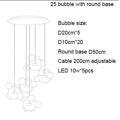 Dillon - Glass Bubble Hanging Pendant Light