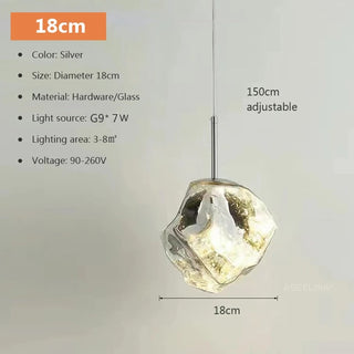 Meza - LED Stained Glass Pendant Rock Ceiling Light