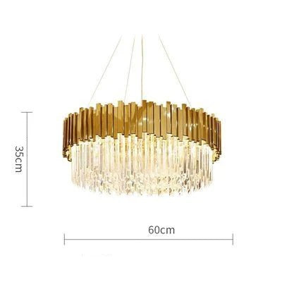 Odessa - Modern Round Gold Crystal Glass Ceiling Light Chandelier