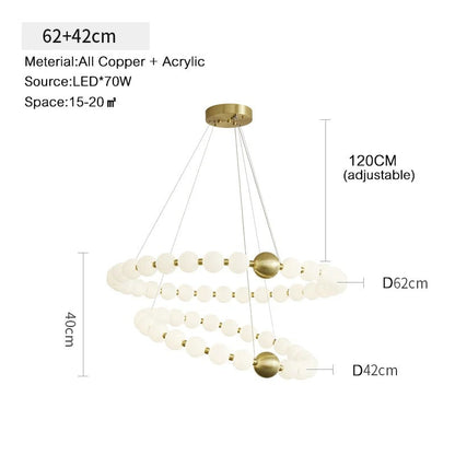 Dakota - Round Adjustable Ring Multi Milk Ball Shade Gold Hanging Chandelier