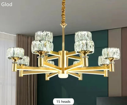 Amjed - Modern Gold Crystal Round Ceiling Chandelier
