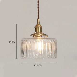 Harley - Patterned Glass Round Pendant Hanging Ceiling Light