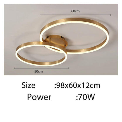 Landyn - Modern Round Multi Ring Semi-Flush Ceiling Light