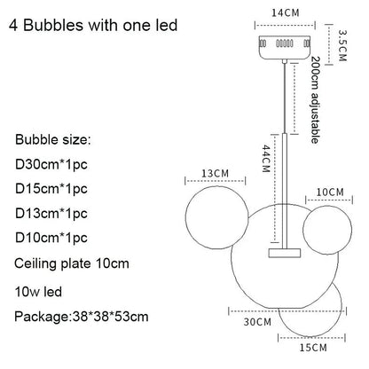 Dillon - Glass Bubble Hanging Pendant Light