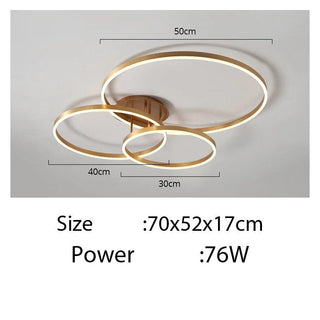 Landyn - Modern Round Multi Ring Semi-Flush Ceiling Light