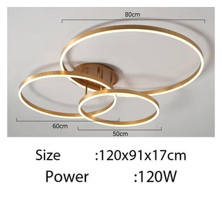 Landyn - Modern Round Multi Ring Semi-Flush Ceiling Light