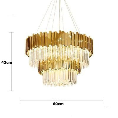 Odessa - Modern Round Gold Crystal Glass Ceiling Light Chandelier