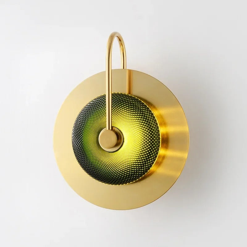 Oaklyn - Round Dish Gold Retro/Modern Wall Light