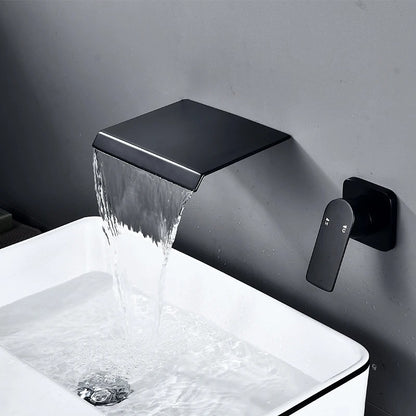 Jair - Modern Waterfall Wall Mounted Single Lever Basin Tap Set