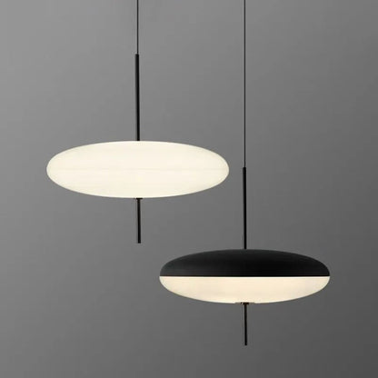 Bozsi - Modern Black/White Flying Saucer Round Pendant Ceiling Light