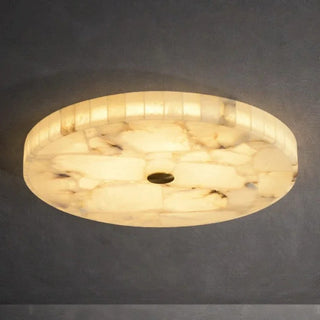 Romede - White Spanish Marble Round Flush Mount Ceiling Light