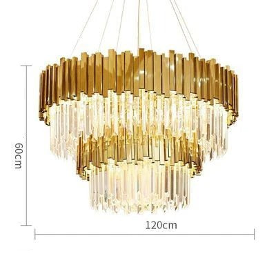 Odessa - Modern Round Gold Crystal Glass Ceiling Light Chandelier