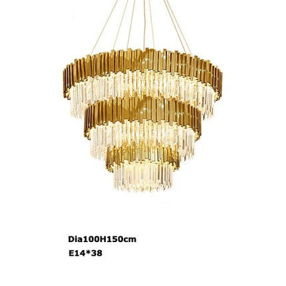Odessa - Modern Round Gold Crystal Glass Ceiling Light Chandelier