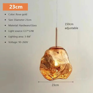 Meza - LED Stained Glass Pendant Rock Ceiling Light