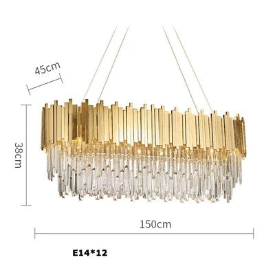 Odessa - Modern Round Gold Crystal Glass Ceiling Light Chandelier