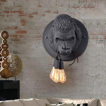 Grissla - Gorilla Head Hanging Bulb Wall Light