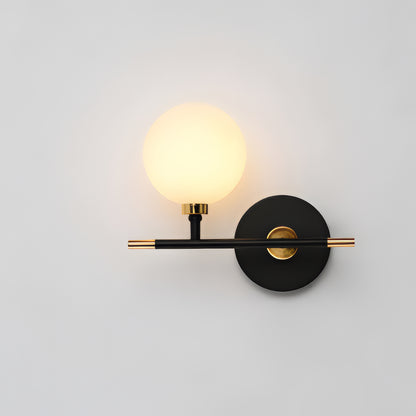 Arlo - Modern Black/Gold Milk Shade Wall Light