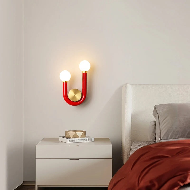 Safiya - Modern Double Head Gold Frame U-Shaped Wall Light