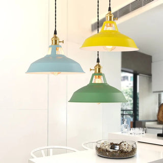 Heidi - Modern Nordic Round Pan Retro Hanging Ceiling Pendant Light