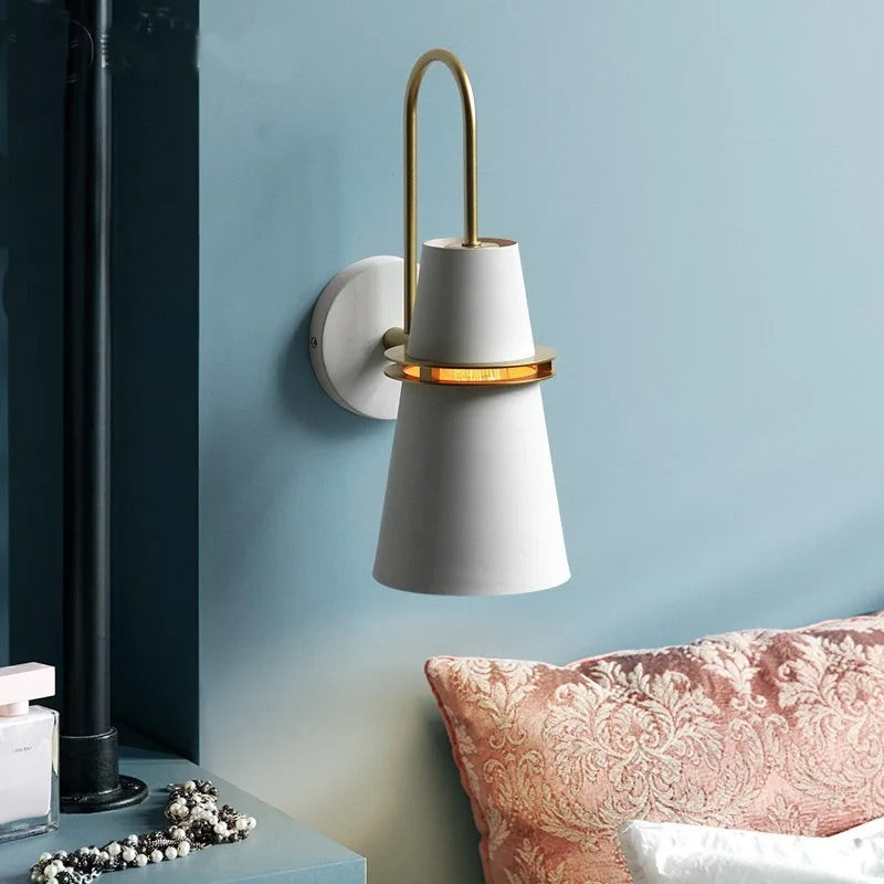 Nash - Cone Modern Curved Gold Bar Wall Light