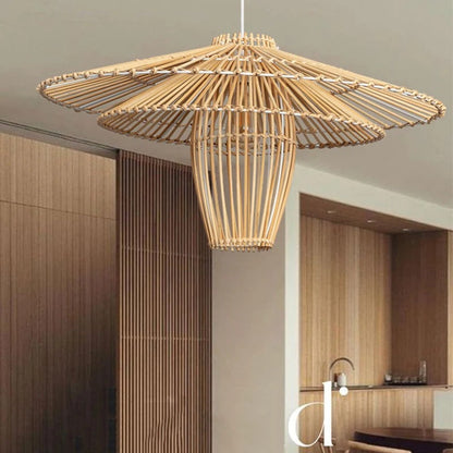 Leticia - Hand-Woven Rattan Round Pendant Ceiling Light