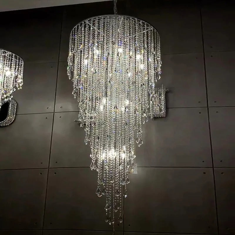 Delatorre - Crystal Beaded Hanging Round Ceiling Chandelier
