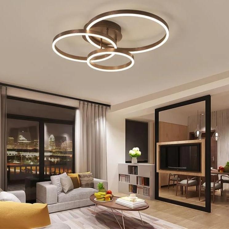 Landyn - Modern Round Multi Ring Semi-Flush Ceiling Light