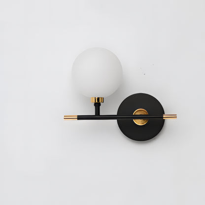 Arlo - Modern Black/Gold Milk Shade Wall Light