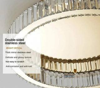 Mac - Crystal Glass Round Modern Semi-Flush Ceiling Light Chandelier