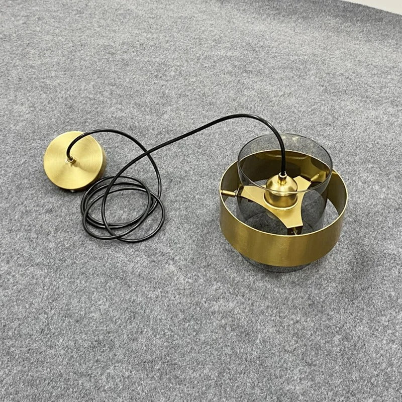Bethzatha - Gold Modern Hanging Round Glass Pendant Ceiling Light