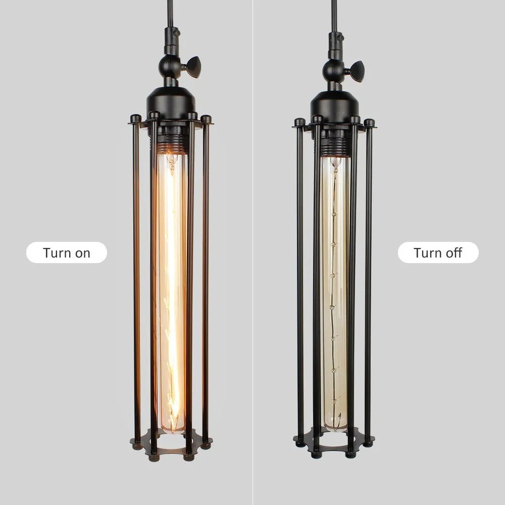 Tyson - Industrial Vintage Long Tube Pendant Ceiling Light