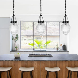 Jakari - Patterned Glass Shade Hanging Pendant Ceiling Light