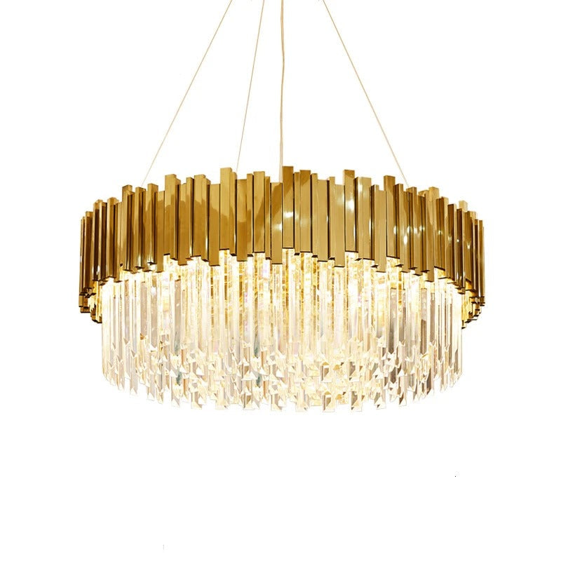 Odessa - Modern Round Gold Crystal Glass Ceiling Light Chandelier