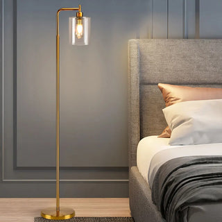 Ariel - Metal Pole Glass Shade Floor Light