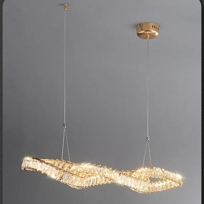 Molly - Modern Hanging Twisted Glass Ceiling Chandelier