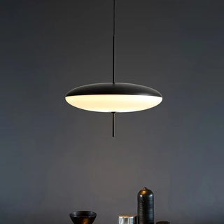 Bozsi - Modern Black/White Flying Saucer Round Pendant Ceiling Light