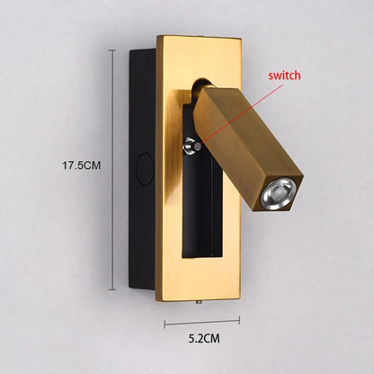 Trenten - Modern Rotating LED Wall Rectangle Reading Wall Light