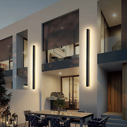 Jaxtyn - Modern Black Thin Strip Wall Light Bar Indoor/Outdoor