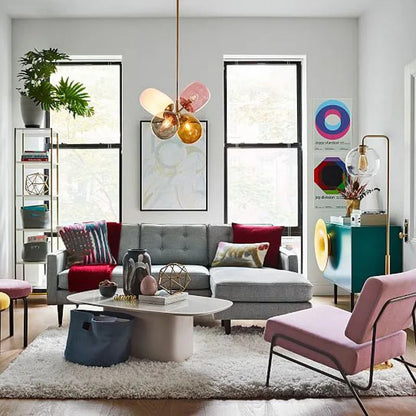 Cade - Modern Multi Coloured Glass Shade Hanging Ceiling Light