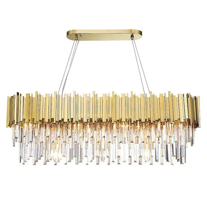 Odessa - Modern Round Gold Crystal Glass Ceiling Light Chandelier
