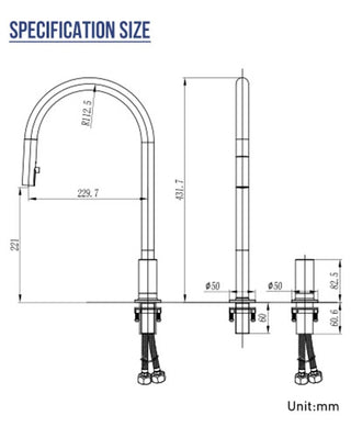 Donovan - Brass Pull Down Hot/Cold Mixer Tap
