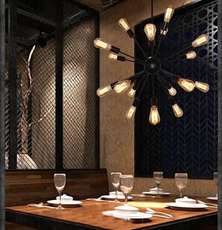 Judah - Black Vintage Industrial Multi Bulb Ceiling Light