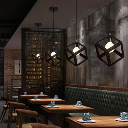 Dru - Modern Square Caged Pendant Hanging Ceiling Light