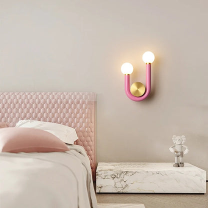 Safiya - Modern Double Head Gold Frame U-Shaped Wall Light