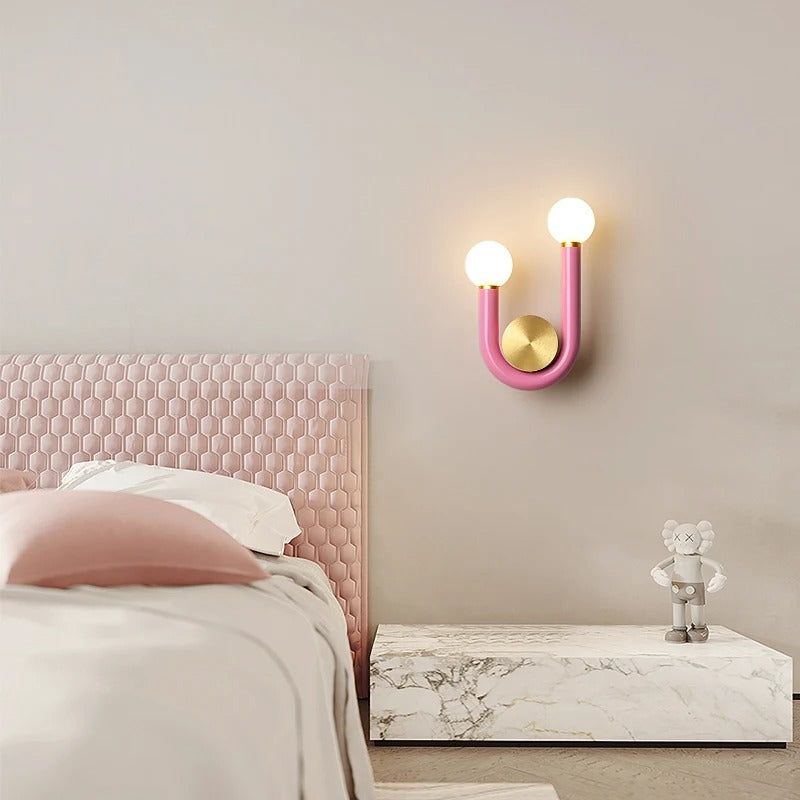 Safiya - Modern Double Head Gold Frame U-Shaped Wall Light