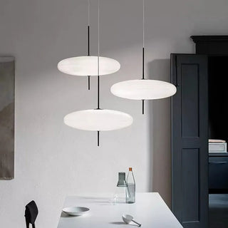 Bozsi - Modern Black/White Flying Saucer Round Pendant Ceiling Light